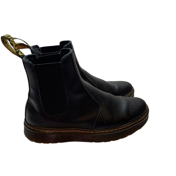 Dr. Martens Woman 2976 Smooth Leather Black Chunky Boots Size 9 - Picture 5 of 13